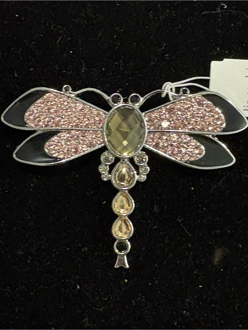 Lia Sophia “Glitterbug” Delicate Pink Crystal Dragonfly Brooch NWT